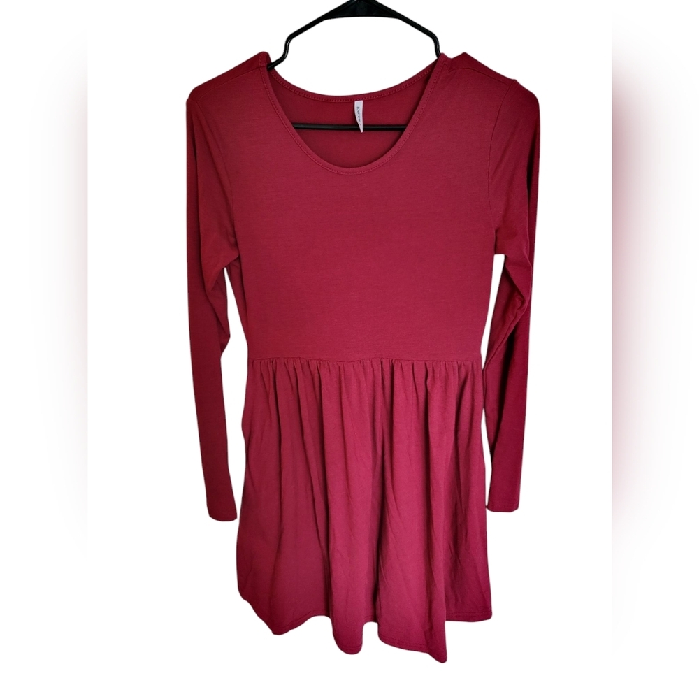 Burgundy Long Sleeve Dress